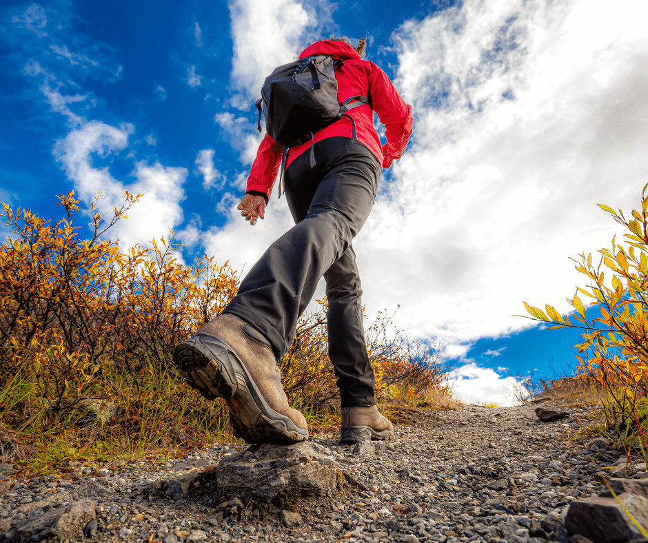 hiking on trail