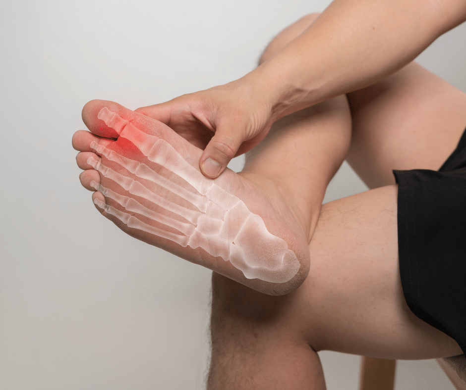 man with foot pain